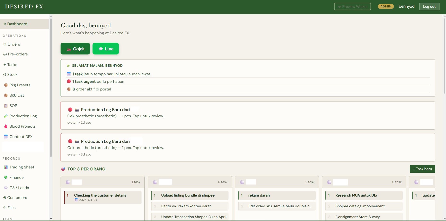 DesiredFX portal KPI dashboard